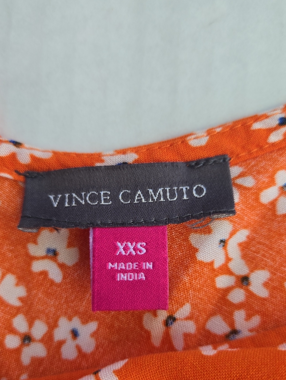 Vince Camuto Orange and White Ditsy Floral Maxi Sundress Summer Beach Size XXS - Picture 4 of 8